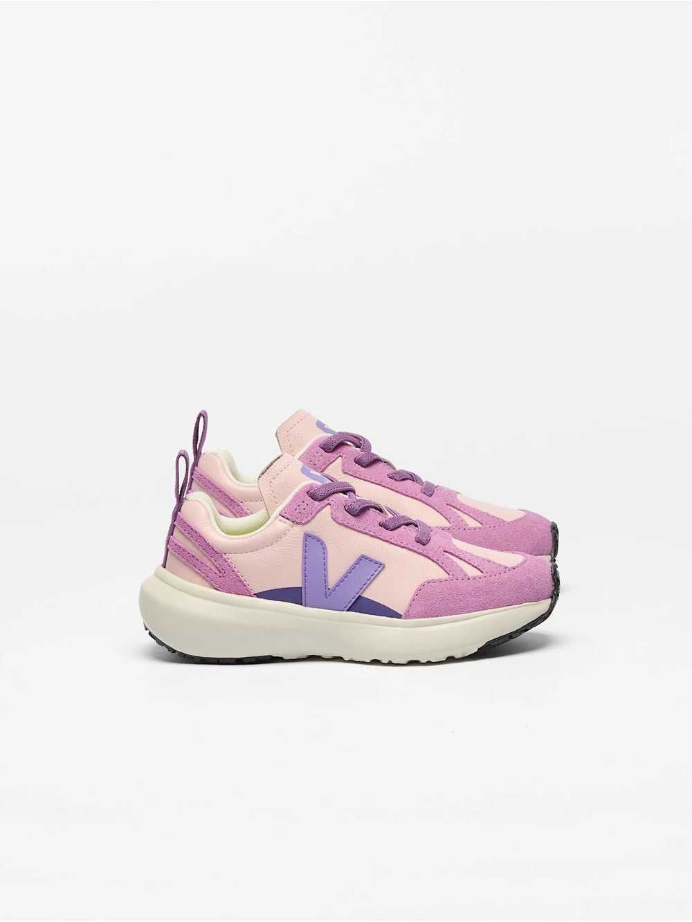 Veja Kids Pastel Pink and Lavender Runner Sneakers
